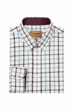 An image of the Schoffel Brancaster Classic Shirt in Wine Check