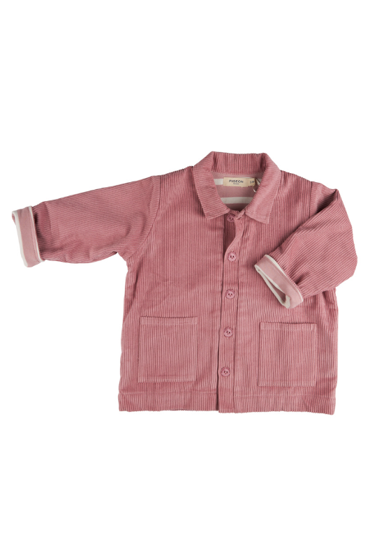 An image of the Pigeon Organics Lined Utility Jacket in Pink.