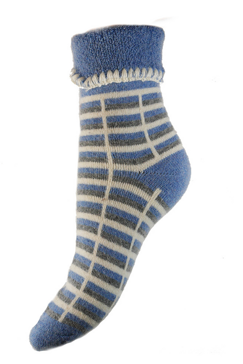 An image of the Joya Cuff socks in Blue Check.