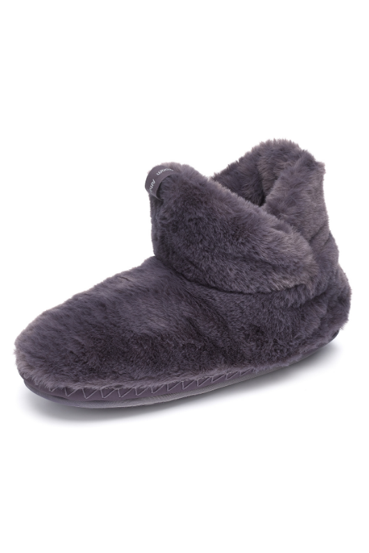 An image of the Bedroom Athletics Harriet Faux Fur Slipper Boots in Ink.