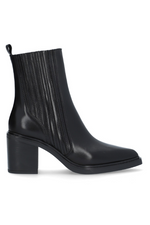 An image of the Alpe Leather Heeled Ankle Boots in Black.