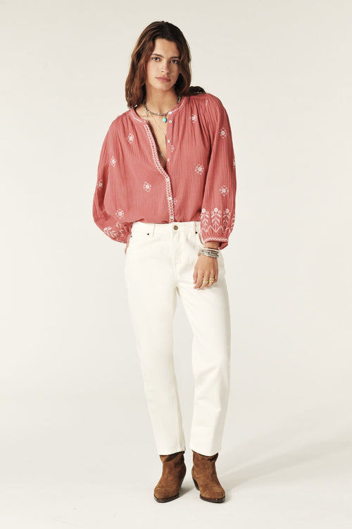 An image of the BA&SH Duha Shirt in Pink Blush.