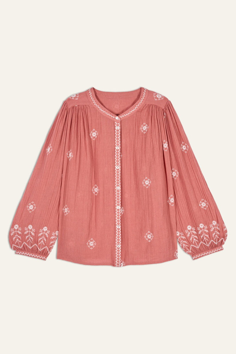 An image of the BA&SH Duha Shirt in Pink Blush.