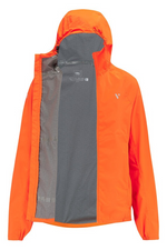 Mac in a Sac Mens Ultralite Jacket. A foldable jacket with reflective detailing. This jacket is highly waterproof, breathable and comes in the colour Neon Orange.