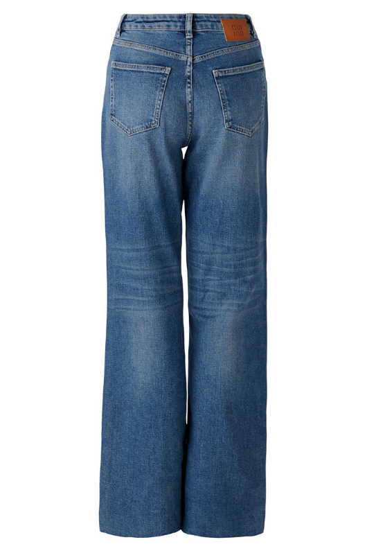 An image of the Oui Wide Leg Jeans in Dark Blue Denim.