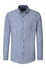 An image of the Casa Moda Casual Fit Stripe Shirt in Blue.