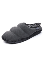 An image of the Bedroom Athletics Matt Jersey Puffa Mule Slippers in Charcoal Marl.