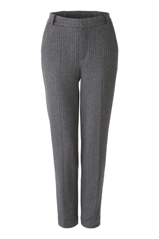 An image of the Oui Pinstripe Trousers in Grey Black.