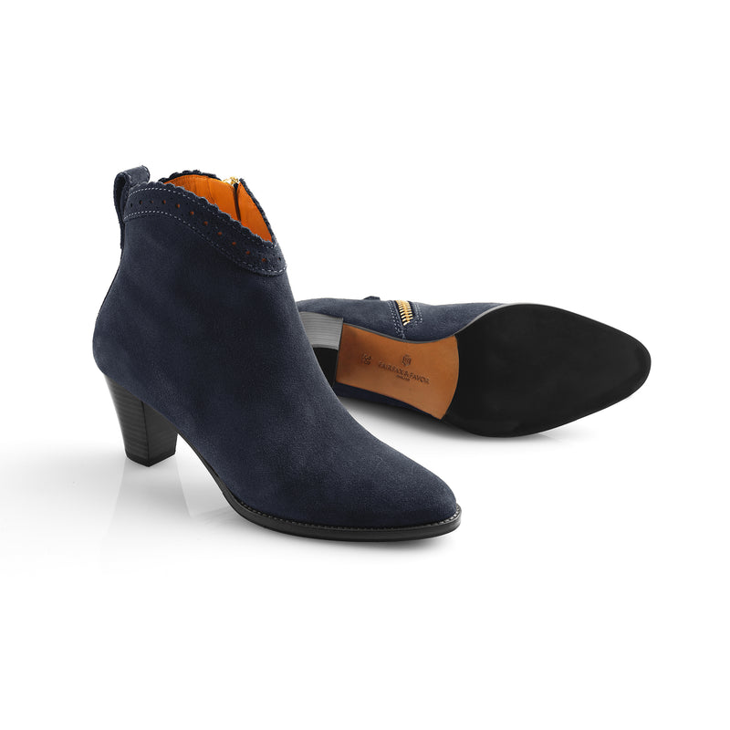 An image of the Fairfax & Favor Regina Ankle Boots in Navy.