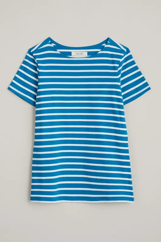 An image of the Seasalt Sailor T-Shirt in the colour Breton Sailboats Chalk.