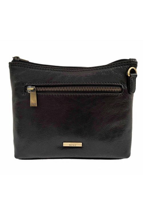 An image of the Nova Leathers Crossbody Bag in Black.