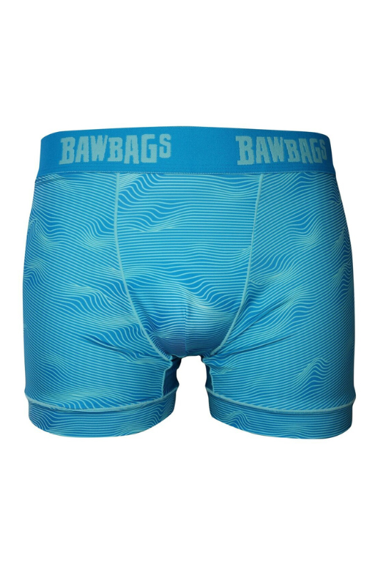 An image of the Bawbags Cool De Sacs Surface Technical Boxer Shorts in the colour Light Blue.