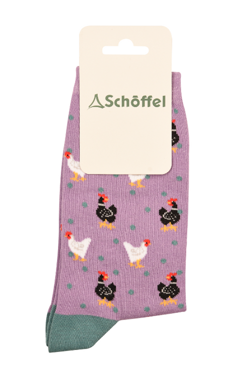 An image of the Schoffel Ladies Cotton Socks in Lavender Chicken.