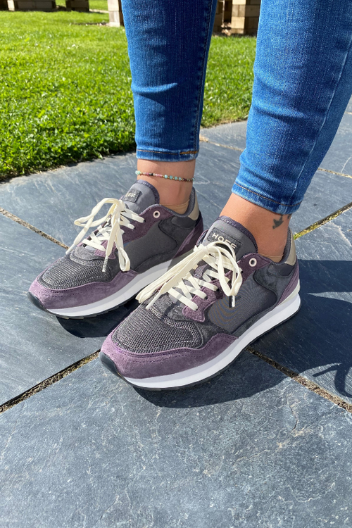 An image of the HOFF Gulfport City Trainers in Violet/Grey.