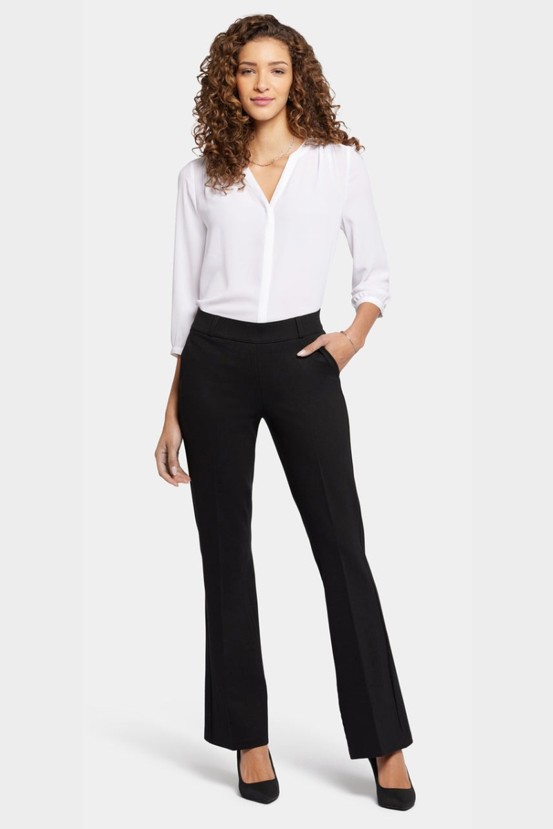 An image of the NYDJ Pull-On Flared Jeans in Black.