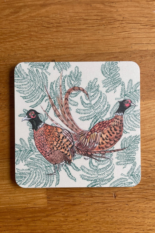 An image of the Vanessa Bathgate Pheasant Coaster in Beige.