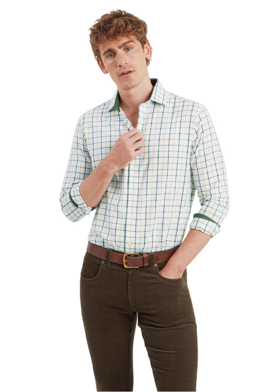 An image of the Schoffel Baconsthorpe Tailored Shirt in Woodland Check.