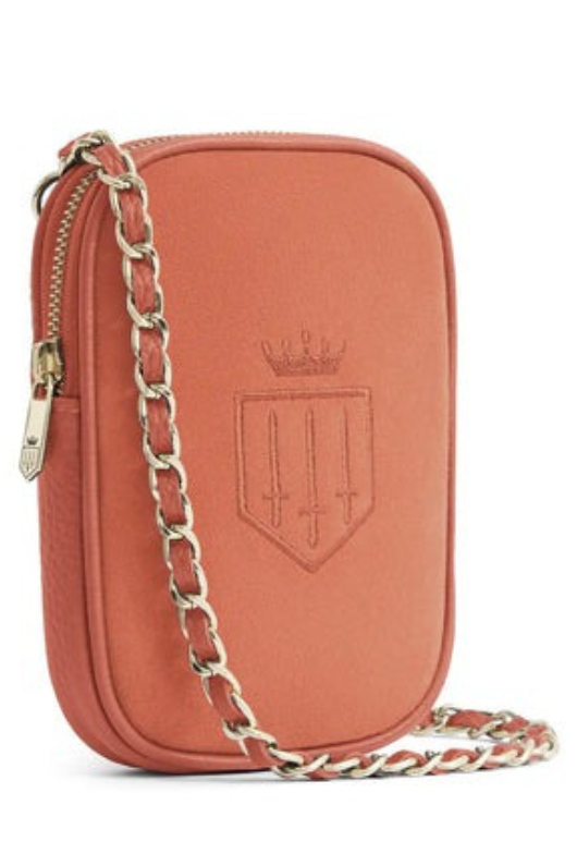 An image of the Fairfax & Favor Mini Finsbury Crossbody Bag in the colour Melon.