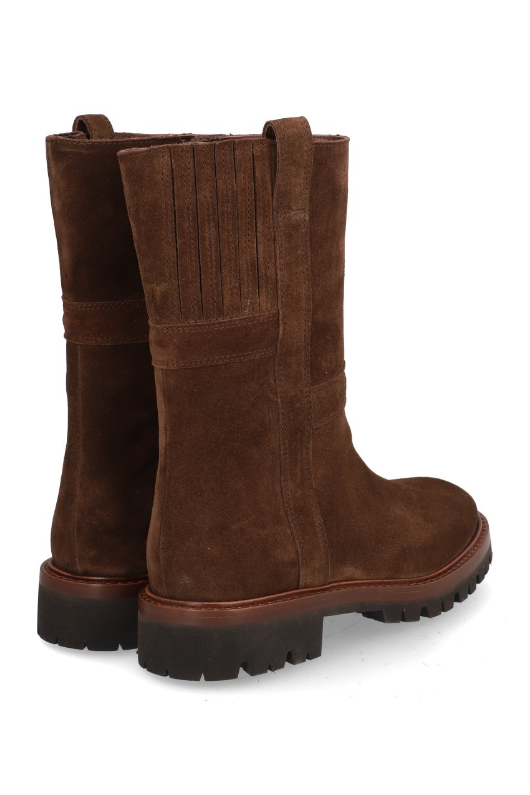 An image of the Alpe Suede Mid Calf Boots in Chocolate.