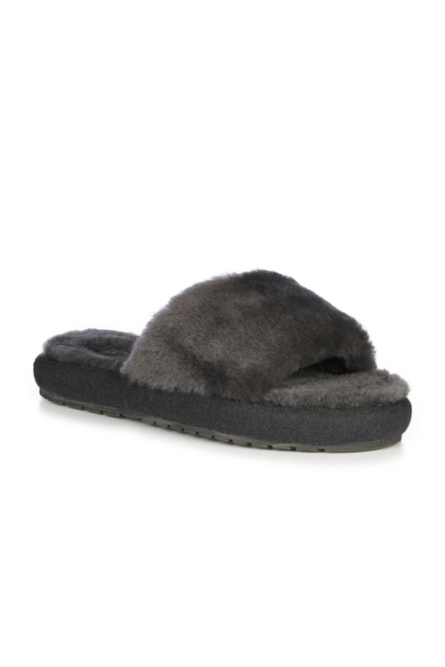 An image of the EMU Australia McKay Slippers in Charcoal.