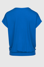 An image of the Bianca Emmy Patterned Top in the colour Blue.