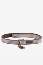 An image of the Barbour Reflective Tartan Dog Lead in the colour Taupe/Pink Tartan.