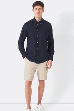 An image of the Crew Clothing Slim Fit Oxford Shirt in Navy.