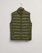 An image of the Gant Light Down Gilet in Juniper Green.