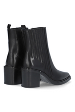 An image of the Alpe Leather Heeled Ankle Boots in Black.