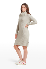 An image of the Schoffel Filey Roll Neck Dress in Oat Grey.