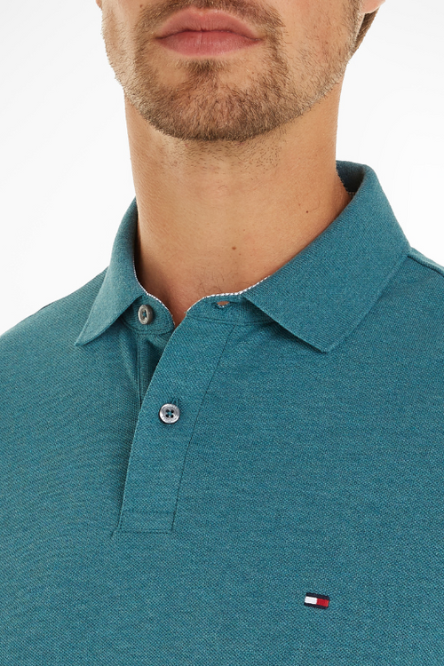 An image of the Tommy Hilfiger 1985 Regular Fit Polo Shirt in Green Heather.