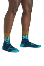 An image of the Darn Tough Northwoods Micro Crew Midweight Hiking Socks in Dark Teal.