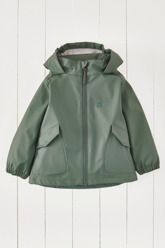 An image of the Grass & Air Rainster Jacket in Khaki.