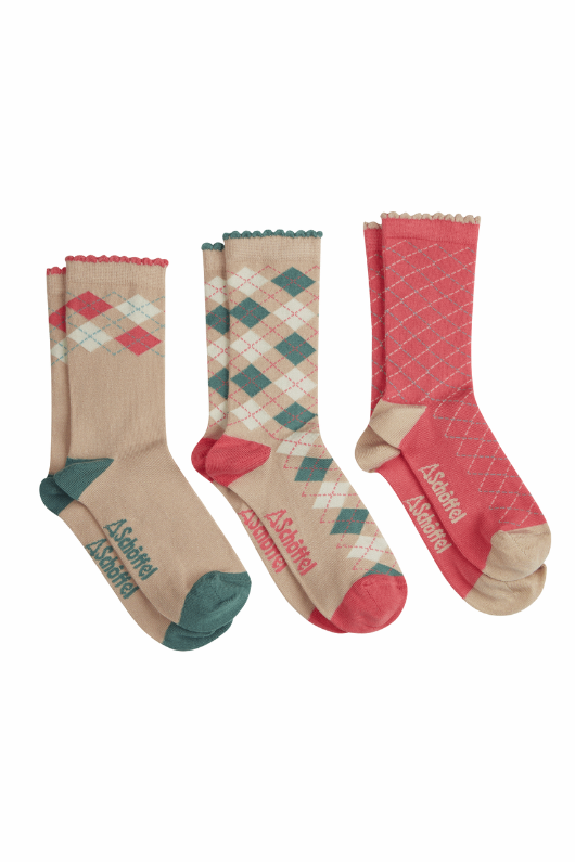 An image of the Schoffel Ladies Bamboo Socks (Box Of 3) in Dusky Pink.