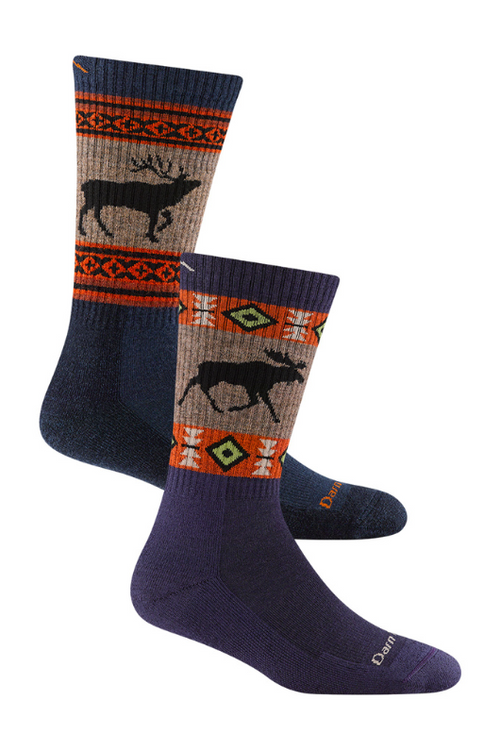 An image of the Darn Tough Vanna Grizzle Boot Midweight Hiking Socks in Blackberry.