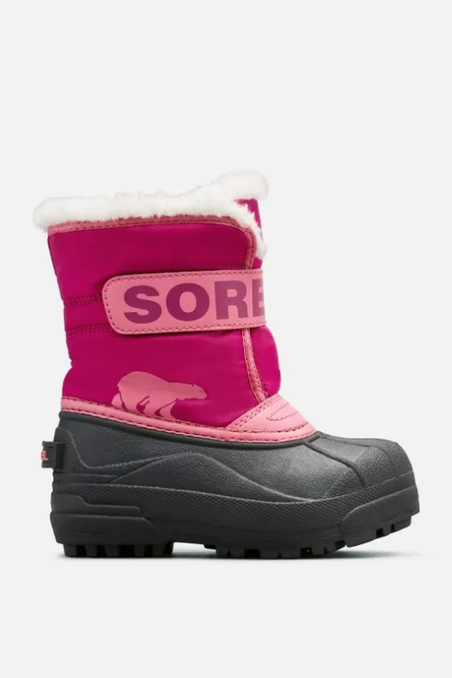 An image of the SOREL Children's Snow Commander Boots in Tropic Pink.