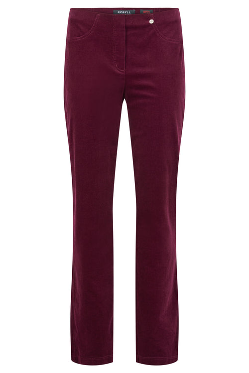 An image of the Robell Bella Trousers in Sangria.