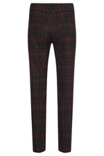 An image of the Robell Bella Tartan Trousers in Red.