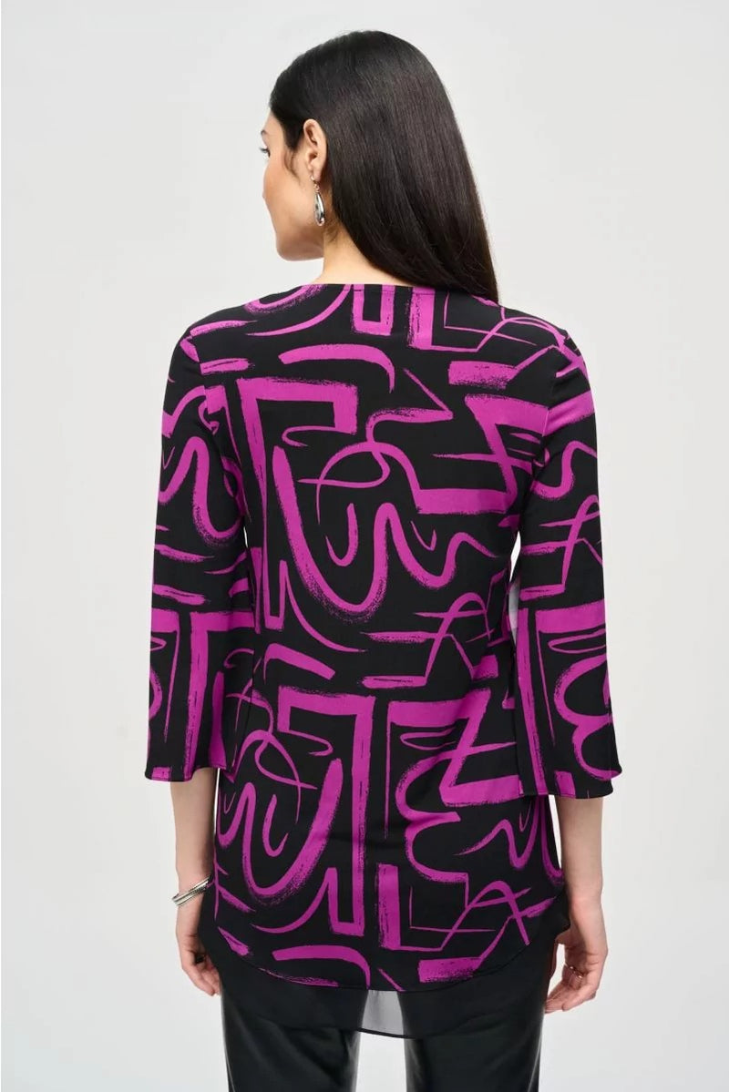 An image of the Joseph Ribkoff Abstract Top