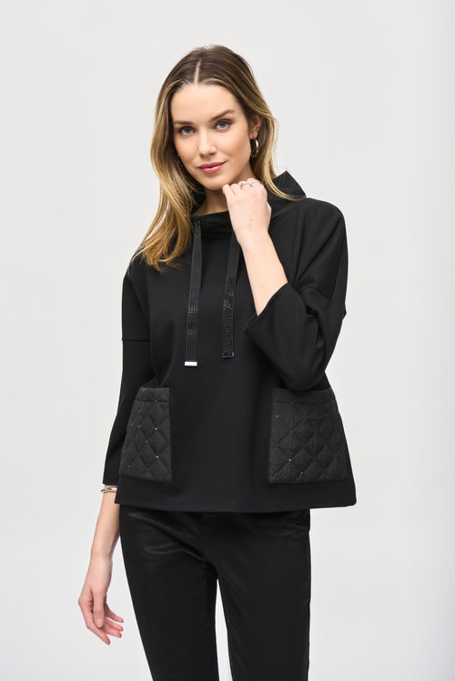 An image of the Joseph Ribkoff Boxy Top in Black.