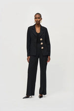 An image of a model wearing the Joseph Ribkoff Statement Blazer in Black.