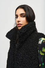 An image of the Joseph Ribkoff Faux Fur Gilet in Black.