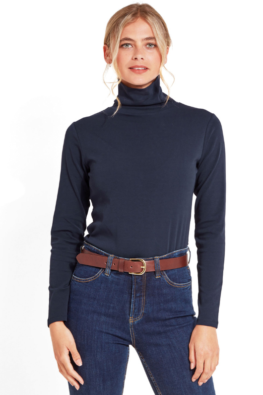 An image of the Schoffel Rosedale Roll Neck in Navy.