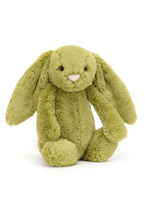 An image of the Jellycat Bashful Moss Bunny soft toy in Medium.