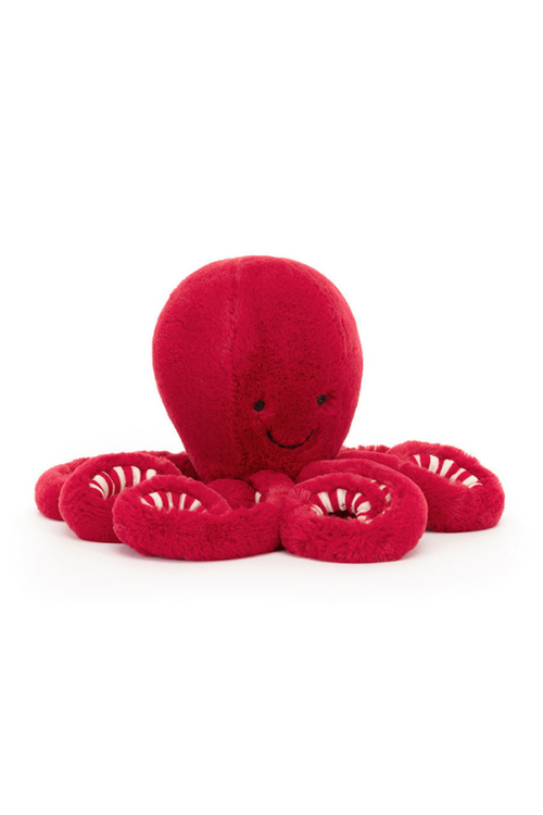 An image of the Jellycat Cranberry Octopus Little.