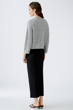 An image of the Oui Jumper With Diamante Detail in River Stone.