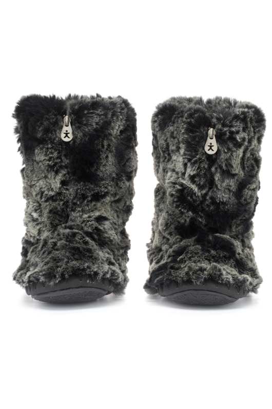 An image of the Bedroom Athletics Cole Luxury Faux Fur Boots in Black Wolf.