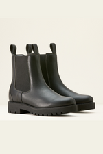 An image of the Ariat Wexford Lug Mid Waterproof Chelsea Boots in Jet Black.