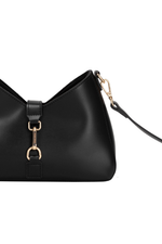 An image of the Every Other Shoulder Bag with Fastening Detail in Black.