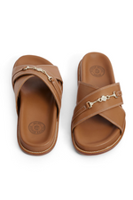 An image of the Fairfax & Favor Southwold Women's Sandals in the colour Tan Leather.